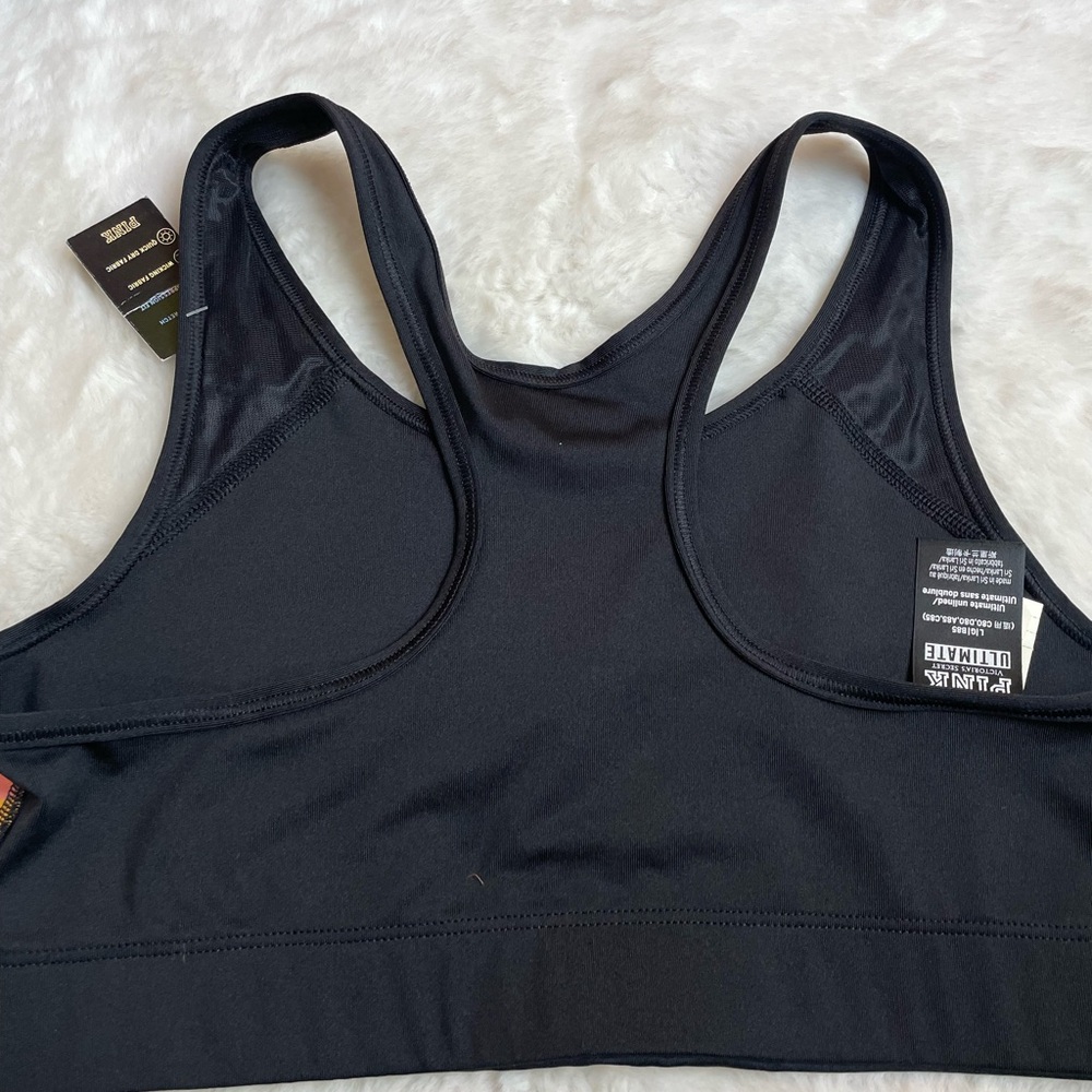 Victoria's Secret PINK Black and Multicolor Sports Bra - Picture 2 of 5
